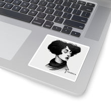 Load image into Gallery viewer, Vintage Black & White Portrait Sticker — Retro Femme Illustration Kiss-Cut