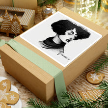 Load image into Gallery viewer, Vintage Black & White Portrait Sticker — Retro Femme Illustration Kiss-Cut