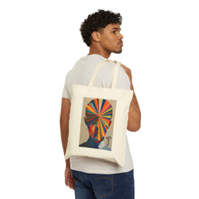 Load image into Gallery viewer, Abstract Rainbow Face Tote Bag — Colorful Surreal Art Canvas Tote
