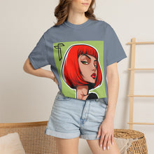 Load image into Gallery viewer, Red Bob Portrait T-Shirt — Retro Pop Art Female Illustration Tee