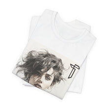 Load image into Gallery viewer, Portrait Photo Tee — Artistic Black & White Woman Graphic T-Shirt