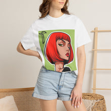 Load image into Gallery viewer, Red Bob Portrait T-Shirt — Retro Pop Art Female Illustration Tee