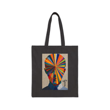 Load image into Gallery viewer, Abstract Rainbow Face Tote Bag — Colorful Surreal Art Canvas Tote