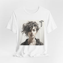 Load image into Gallery viewer, Portrait Photo Tee — Artistic Black & White Woman Graphic T-Shirt