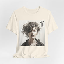 Load image into Gallery viewer, Portrait Photo Tee — Artistic Black & White Woman Graphic T-Shirt