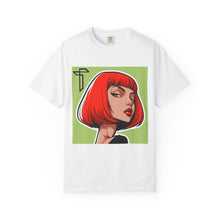 Load image into Gallery viewer, Red Bob Portrait T-Shirt — Retro Pop Art Female Illustration Tee