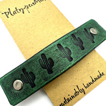 Load image into Gallery viewer, Cactus Barette - Shimery Green & Black - Eco-Friendly / Plastic-Free-1