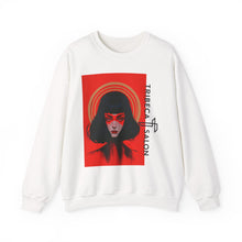 Load image into Gallery viewer, Crewneck Sweatshirt — Red Noir Portrait "Tribeca Salon" Graphic

