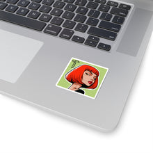 Load image into Gallery viewer, Red Bob Girl Kiss-Cut Sticker — Retro Pop Art Laptop Decal

