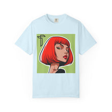 Load image into Gallery viewer, Red Bob Portrait T-Shirt — Retro Pop Art Female Illustration Tee
