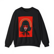 Load image into Gallery viewer, Crewneck Sweatshirt — Red Noir Portrait "Tribeca Salon" Graphic

