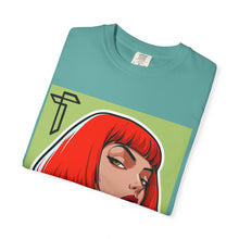 Load image into Gallery viewer, Red Bob Portrait T-Shirt — Retro Pop Art Female Illustration Tee
