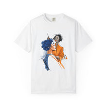 Load image into Gallery viewer, Barber &amp; Client Illustration T‑Shirt — Salon Art Tee
