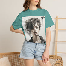 Load image into Gallery viewer, Portrait Photo Tee — Moody Artistic Woman Print T-Shirt
