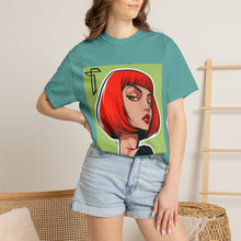 Load image into Gallery viewer, Red Bob Portrait T-Shirt — Retro Pop Art Female Illustration Tee
