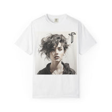 Load image into Gallery viewer, Portrait Photo Tee — Moody Artistic Woman Print T-Shirt
