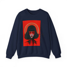 Load image into Gallery viewer, Crewneck Sweatshirt — Red Noir Portrait "Tribeca Salon" Graphic
