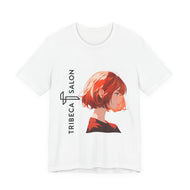 Tribeca Salon Red Bob Portrait Tee — Hairstylist Salon Graphic T-Shirt