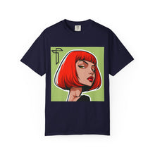 Load image into Gallery viewer, Red Bob Portrait T-Shirt — Retro Pop Art Female Illustration Tee
