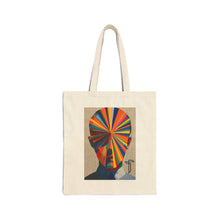 Load image into Gallery viewer, Abstract Rainbow Face Tote Bag — Colorful Surreal Art Canvas Tote
