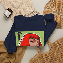 Load image into Gallery viewer, Crewneck Sweatshirt — Red Bob Portrait Graphic Sweatshirt
