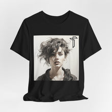 Load image into Gallery viewer, Portrait Photo Tee — Artistic Black &amp; White Woman Graphic T-Shirt
