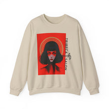 Load image into Gallery viewer, Crewneck Sweatshirt — Red Noir Portrait "Tribeca Salon" Graphic

