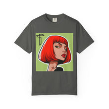 Load image into Gallery viewer, Red Bob Portrait T-Shirt — Retro Pop Art Female Illustration Tee
