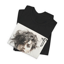 Load image into Gallery viewer, Portrait Photo Tee — Artistic Black &amp; White Woman Graphic T-Shirt
