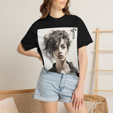 Load image into Gallery viewer, Portrait Photo Tee — Moody Artistic Woman Print T-Shirt
