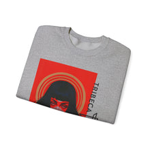 Load image into Gallery viewer, Crewneck Sweatshirt — Red Noir Portrait "Tribeca Salon" Graphic
